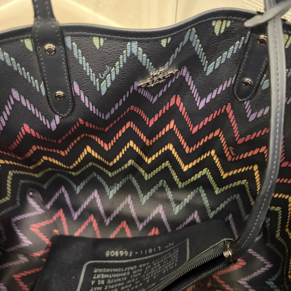 Coach Rainbow Chevron Tote Bag - Picture 15 of 16